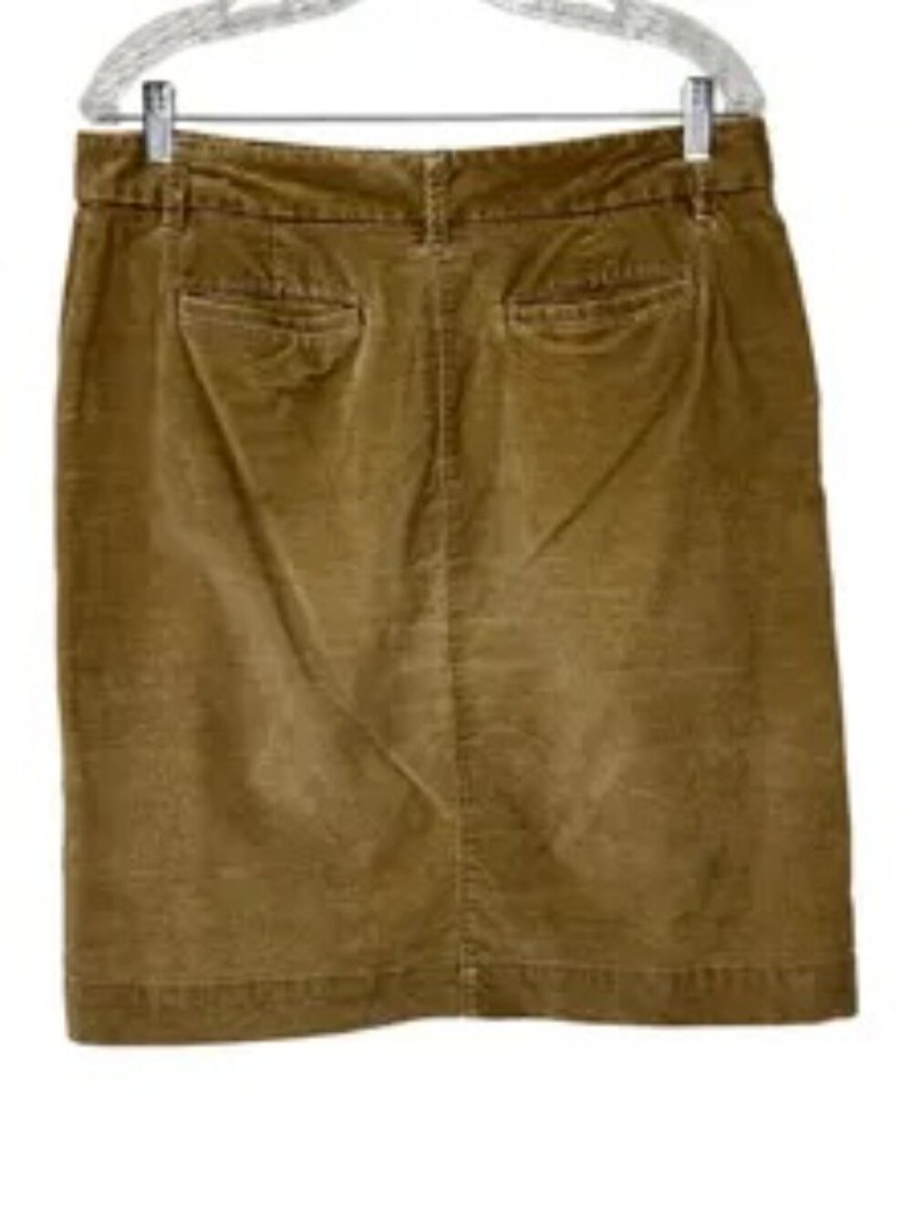 Vintage L.L. Bean Favorite Fit Corduroy Skirt | Camel Brown Cotton Blend Sz 12 - Picture 4 of 10